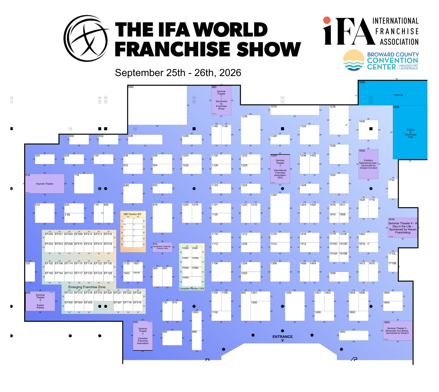 IFA World Franchise Show 2026 floor plan — Forensic Care Solutions at Booth 910